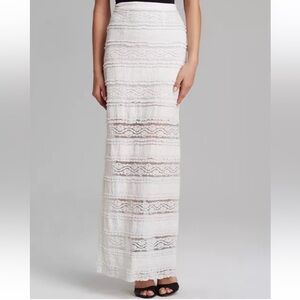 NWT Alice + Olivia Ettley White Lace Maxi Skirt